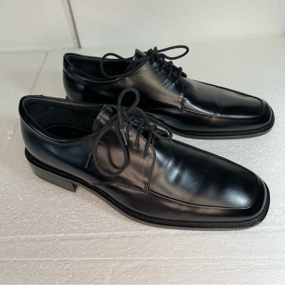 Material London mens shoes black Tie up Leather size 10 pre owned good condition - Picture 11 of 16